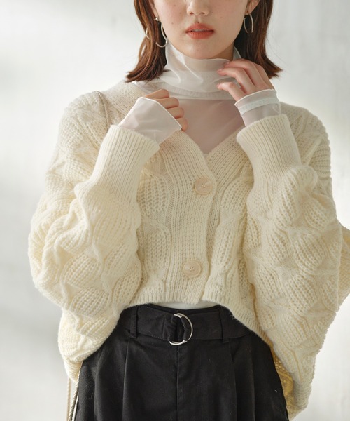 YU'NOW（ユナウ）の「【吸湿発熱】【抗菌防臭】ハイネックシアーインナー（インナーウェア/肌着・レディース・グリーン/オフホワイト/ブラック・S/L/M）」の2枚目の写真