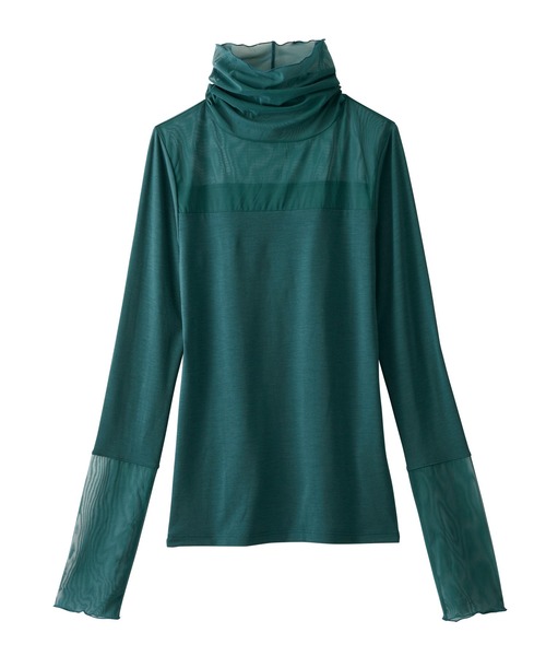 YU'NOW（ユナウ）の「【吸湿発熱】【抗菌防臭】ハイネックシアーインナー（インナーウェア/肌着・レディース・グリーン/オフホワイト/ブラック・S/L/M）」の13枚目の写真