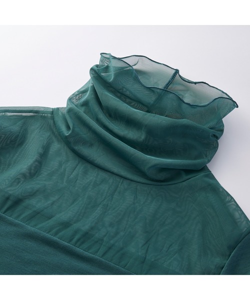 YU'NOW（ユナウ）の「【吸湿発熱】【抗菌防臭】ハイネックシアーインナー（インナーウェア/肌着・レディース・グリーン/オフホワイト/ブラック・S/L/M）」の8枚目の写真