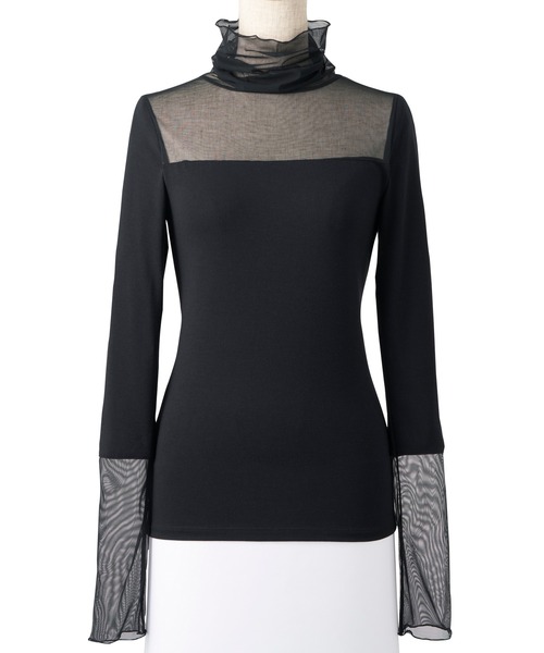 YU'NOW（ユナウ）の「【吸湿発熱】【抗菌防臭】ハイネックシアーインナー（インナーウェア/肌着・レディース・グリーン/オフホワイト/ブラック・S/L/M）」の5枚目の写真