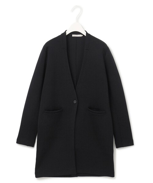 ICB(アイシービー)の「【洗える】シンセティックヤーンスムース ロングニットジャケット(ノーカラージャケット・レディース・黄土色系/ネイビー系/ブラック系/ライトイエロー系・X-SMALL/MEDIUM/SMALL)」の17枚目の写真
