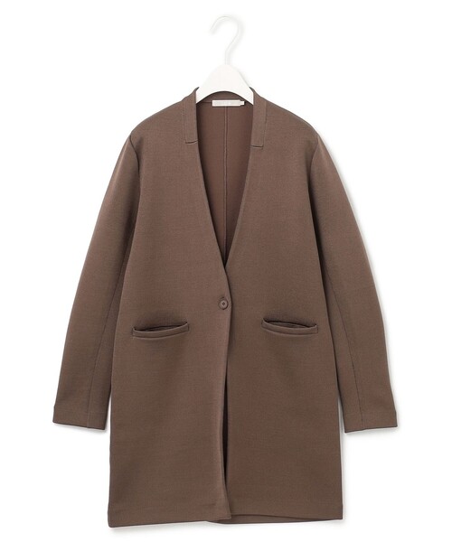 ICB(アイシービー)の「【洗える】シンセティックヤーンスムース ロングニットジャケット(ノーカラージャケット・レディース・黄土色系/ネイビー系/ブラック系/ライトイエロー系・X-SMALL/MEDIUM/SMALL)」の18枚目の写真