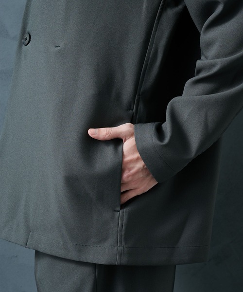 STUDIOUS（ステュディオス）の「【PUBLIC TOKYO/パブリックトウキョウ】GRクロスノーカラージャケット（ノーカラージャケット・メンズ・ベージュ/ダークグレー/ブラック・1/2/3）」の13枚目の写真