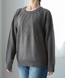 pairmanon | 【かぞくおそろい】【大人ユニセックス】ニット 求心柄 ケーブル編み プルオーバー(ニット/セーター)