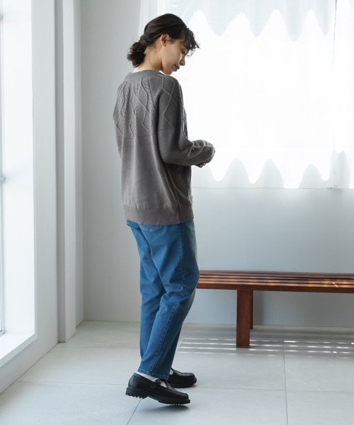 pairmanon(ペアマノン)の「【かぞくおそろい】【大人ユニセックス】ニット 求心柄 ケーブル編み プルオーバー(ニット/セーター・レディース・ベージュ/チャコールグレー/アイボリー/ブラウン・L/M)」の8枚目の写真