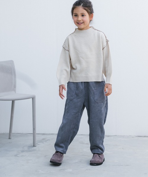 pairmanon(ペアマノン)の「コーデュロイ リラックス パンツ(その他パンツ・キッズ・カーキ/アイボリー/グレー/ブラウン/ネイビー/ブラック/ラベンダー/レッド系その他/ベージュ/テラコッタ・120/100/150/130/110/90/140)」の4枚目の写真