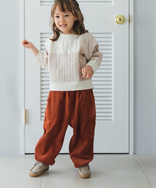 pairmanon(ペアマノン)の「コーデュロイ リラックス パンツ(その他パンツ・キッズ・カーキ/アイボリー/グレー/ブラウン/ネイビー/ブラック/ラベンダー/レッド系その他/ベージュ/テラコッタ・120/100/150/130/110/90/140)」の6枚目の写真