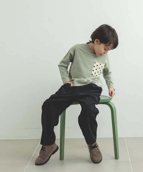 pairmanon(ペアマノン)の「コーデュロイ リラックス パンツ(その他パンツ・キッズ・カーキ/アイボリー/グレー/ブラウン/ネイビー/ブラック/ラベンダー/レッド系その他/ベージュ/テラコッタ・120/100/150/130/110/90/140)」の19枚目の写真