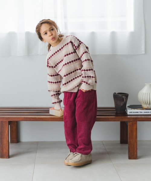 pairmanon(ペアマノン)の「コーデュロイ リラックス パンツ(その他パンツ・キッズ・カーキ/アイボリー/グレー/ブラウン/ネイビー/ブラック/ラベンダー/レッド系その他/ベージュ/テラコッタ・120/100/150/130/110/90/140)」の15枚目の写真