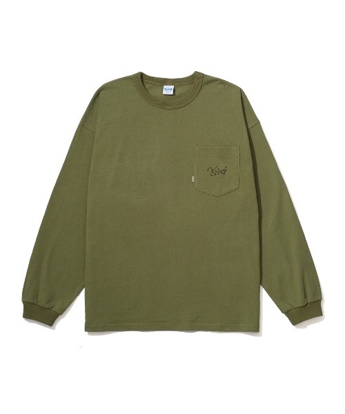 KEBOZ（ケボズ）の「POCKET L/S TEE（Tシャツ/カットソー・メンズ・ネイビー/オレンジ/グリーン/ホワイト/パープル/オリーブ系/ブラウン/サックスブルー/ブルー/バーガンディー/クリーム/ブラック/マスタード/スカイブルー/ミックスグレー・S/M/XL/2XL/L）」の8枚目の写真