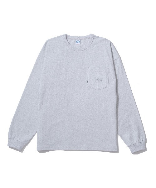 KEBOZ（ケボズ）の「POCKET L/S TEE（Tシャツ/カットソー・メンズ・ネイビー/オレンジ/グリーン/ホワイト/パープル/オリーブ系/ブラウン/サックスブルー/ブルー/バーガンディー/クリーム/ブラック/マスタード/スカイブルー/ミックスグレー・S/M/XL/2XL/L）」の4枚目の写真