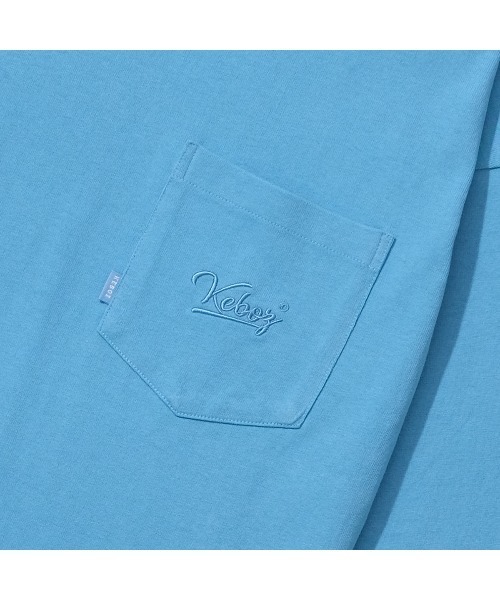 KEBOZ（ケボズ）の「POCKET L/S TEE（Tシャツ/カットソー・メンズ・ネイビー/オレンジ/グリーン/ホワイト/パープル/オリーブ系/ブラウン/サックスブルー/ブルー/バーガンディー/クリーム/ブラック/マスタード/スカイブルー/ミックスグレー・S/M/XL/2XL/L）」の20枚目の写真