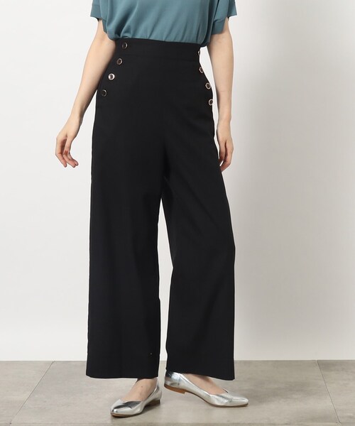 grove（グローブ）の「◆麻混マリンワイドパンツ（その他パンツ・レディース・カーキ/ライトベージュ/ブラック・01/02/03/04/05）」の2枚目の写真