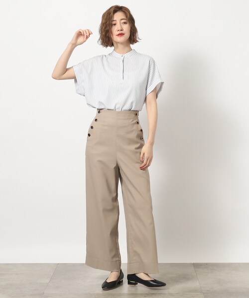 grove（グローブ）の「◆麻混マリンワイドパンツ（その他パンツ・レディース・カーキ/ライトベージュ/ブラック・01/02/03/04/05）」の18枚目の写真