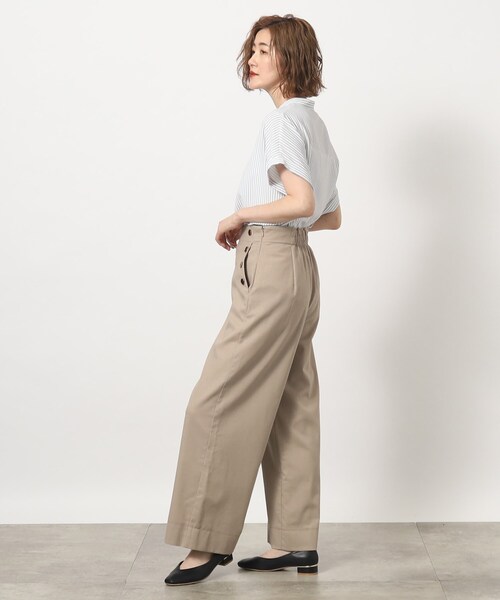 grove（グローブ）の「◆麻混マリンワイドパンツ（その他パンツ・レディース・カーキ/ライトベージュ/ブラック・01/02/03/04/05）」の19枚目の写真