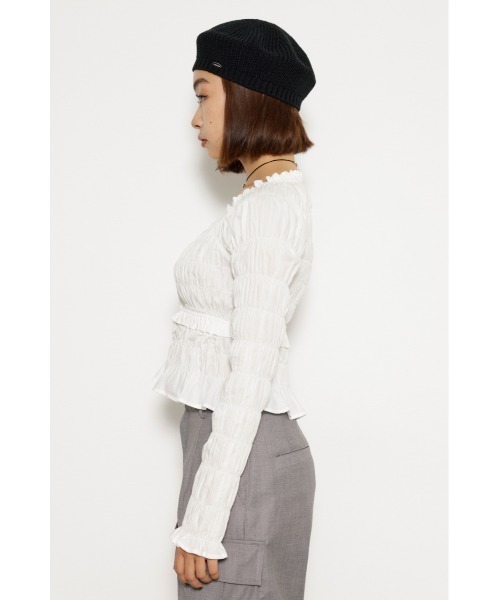 LAGUA GEM（ラグアジェム）の「2WAY WRINKLE トップス（シャツ/ブラウス・レディース・ブラック/ホワイト・FREE）」の15枚目の写真