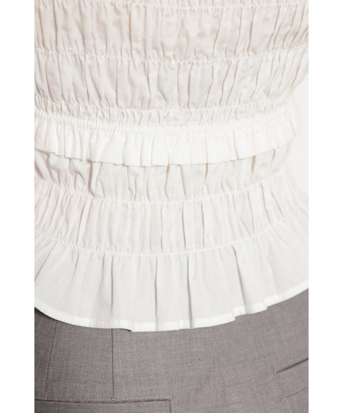 LAGUA GEM（ラグアジェム）の「2WAY WRINKLE トップス（シャツ/ブラウス・レディース・ブラック/ホワイト・FREE）」の8枚目の写真