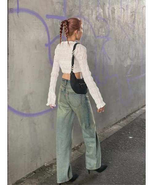 LAGUA GEM（ラグアジェム）の「2WAY WRINKLE トップス（シャツ/ブラウス・レディース・ブラック/ホワイト・FREE）」の22枚目の写真