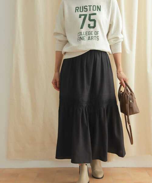 URBAN RESEARCH DOORS（アーバンリサーチドアーズ）の「コットンレーヨンレース切替スカート（スカート・レディース・オフホワイト/ブラック・MEDIUM）」の20枚目の写真