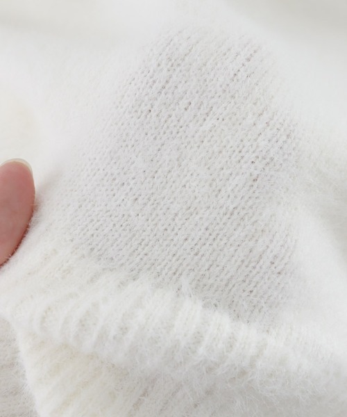 Pierrot（ピエロ）の「サムホールシャギーニット Vネック（ニット/セーター・レディース・ブルー/ホワイト系その他/グレー/ネイビー/オフホワイト・L/M）」の7枚目の写真