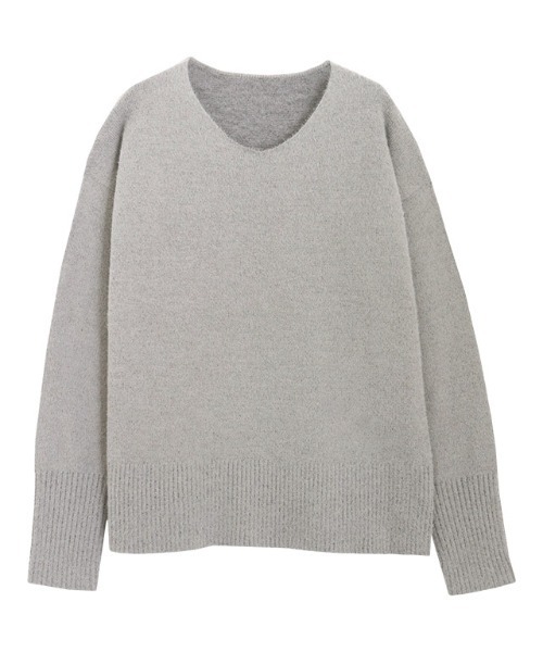 Pierrot（ピエロ）の「サムホールシャギーニット Vネック（ニット/セーター・レディース・ブルー/ホワイト系その他/グレー/ネイビー/オフホワイト・L/M）」の21枚目の写真