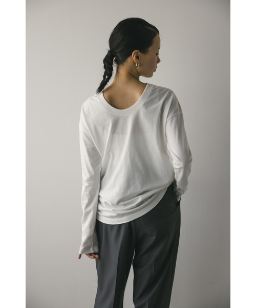 STYLEMIXER(スタイルミキサー)の「2WAY UネックロンT(Tシャツ/カットソー・レディース・ブラック/イエロー/ホワイト・FREE)」の11枚目の写真