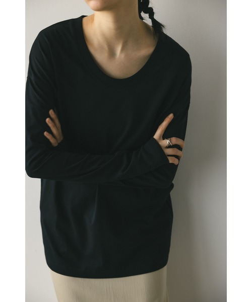 STYLEMIXER(スタイルミキサー)の「2WAY UネックロンT(Tシャツ/カットソー・レディース・ブラック/イエロー/ホワイト・FREE)」の15枚目の写真