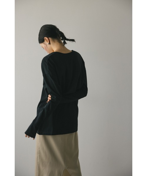 STYLEMIXER(スタイルミキサー)の「2WAY UネックロンT(Tシャツ/カットソー・レディース・ブラック/イエロー/ホワイト・FREE)」の16枚目の写真