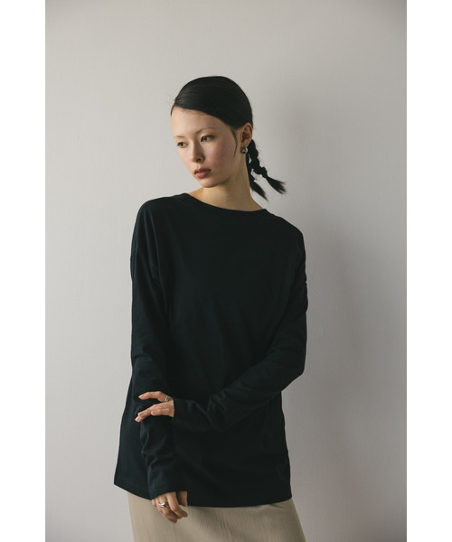 STYLEMIXER(スタイルミキサー)の「2WAY UネックロンT(Tシャツ/カットソー・レディース・ブラック/イエロー/ホワイト・FREE)」の18枚目の写真