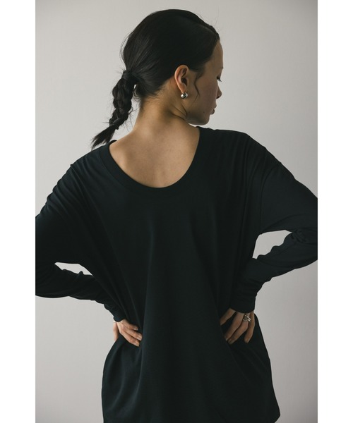 STYLEMIXER(スタイルミキサー)の「2WAY UネックロンT(Tシャツ/カットソー・レディース・ブラック/イエロー/ホワイト・FREE)」の19枚目の写真