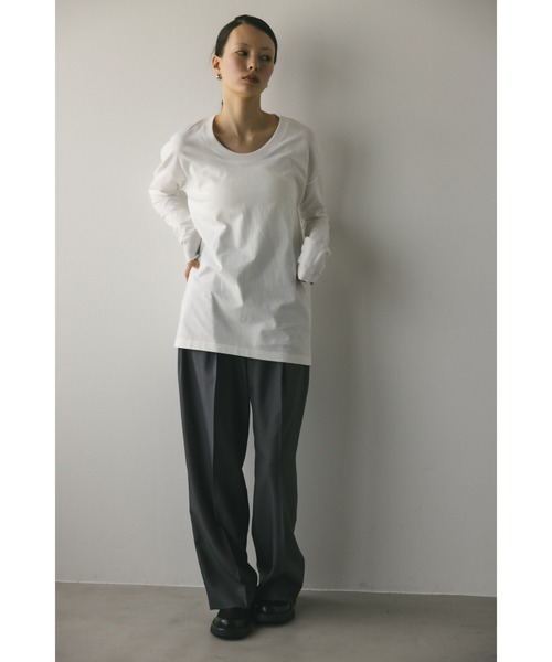 STYLEMIXER(スタイルミキサー)の「2WAY UネックロンT(Tシャツ/カットソー・レディース・ブラック/イエロー/ホワイト・FREE)」の5枚目の写真