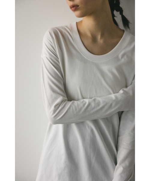 STYLEMIXER(スタイルミキサー)の「2WAY UネックロンT(Tシャツ/カットソー・レディース・ブラック/イエロー/ホワイト・FREE)」の6枚目の写真