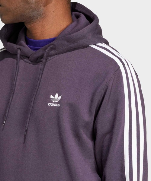 フリースジャケット 紫とグレー ストライプ アディカラー クラシックス スリーストライプス パーカー / アディダス