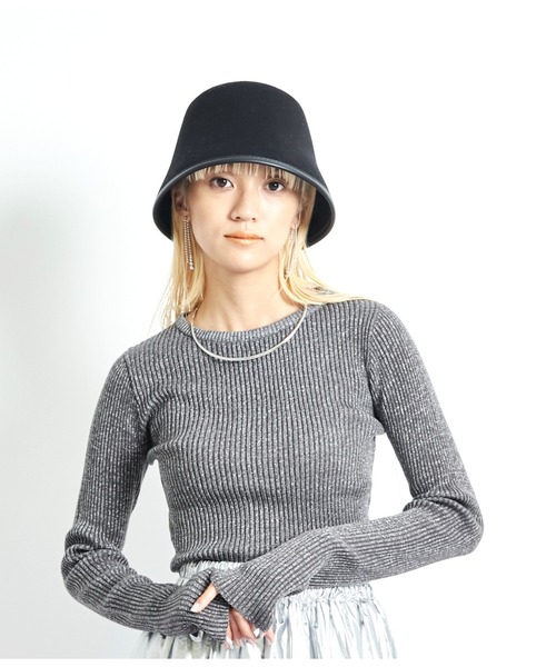 Settimissimo（セッティミッシモ）の「オーストラリアウールパイピングハット（ハット・レディース・ブラック/カーキ・FREE）」の3枚目の写真