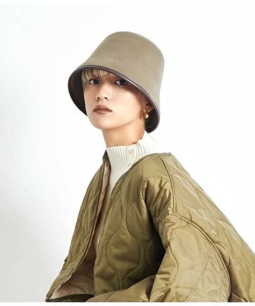 Settimissimo（セッティミッシモ）の「オーストラリアウールパイピングハット（ハット・レディース・ブラック/カーキ・FREE）」の5枚目の写真