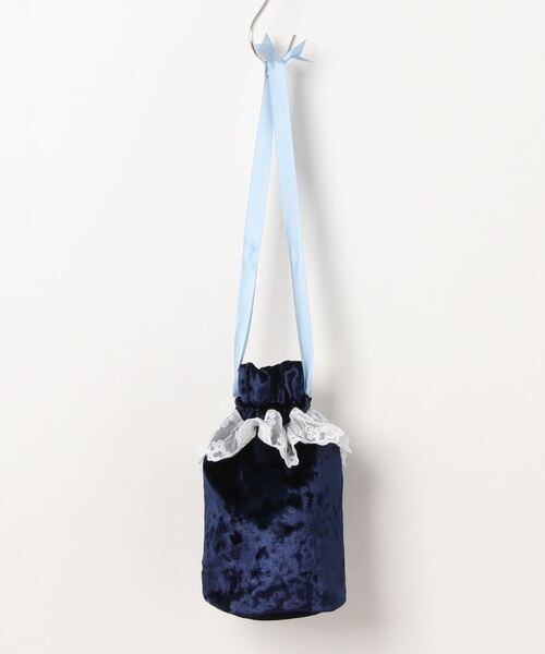 ムーミン　ミー巾着バック MOOMIN / ムーミン レース&ベロア 巾着 バッグ velor bag WNI