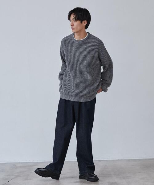 coen（コーエン）の「ルーズシルエットカラーネップニットプルオーバー（ニット/セーター・メンズ・ブラック/パープル/グレー・XL/M/S/L）」の9枚目の写真