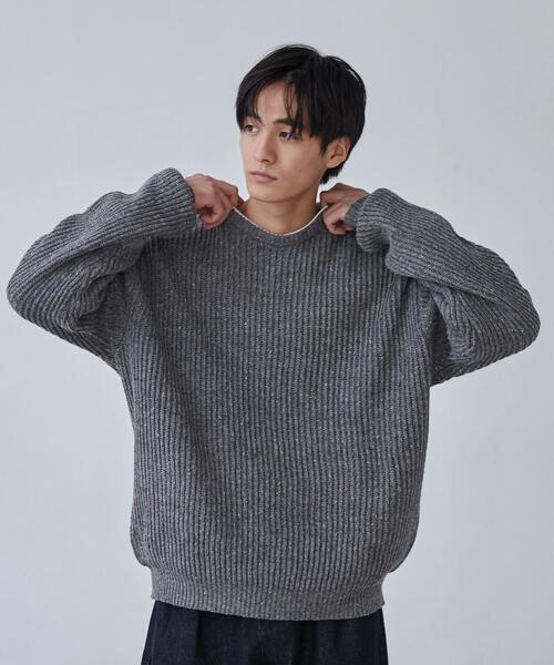 coen（コーエン）の「ルーズシルエットカラーネップニットプルオーバー（ニット/セーター・メンズ・ブラック/パープル/グレー・XL/M/S/L）」の10枚目の写真