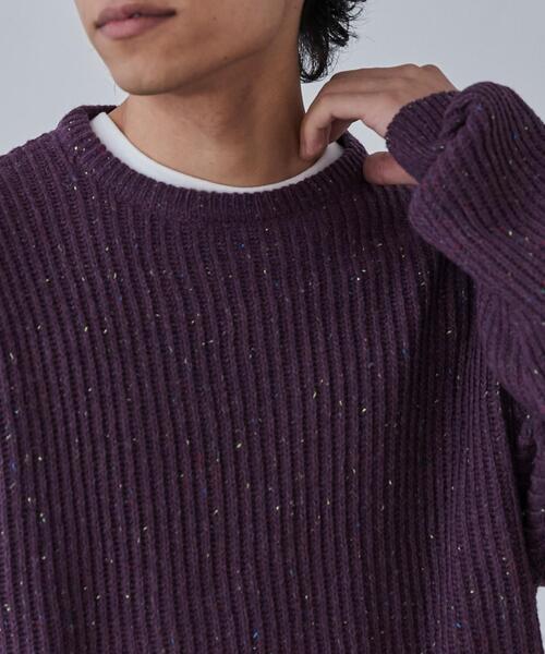 coen（コーエン）の「ルーズシルエットカラーネップニットプルオーバー（ニット/セーター・メンズ・ブラック/パープル/グレー・XL/M/S/L）」の15枚目の写真