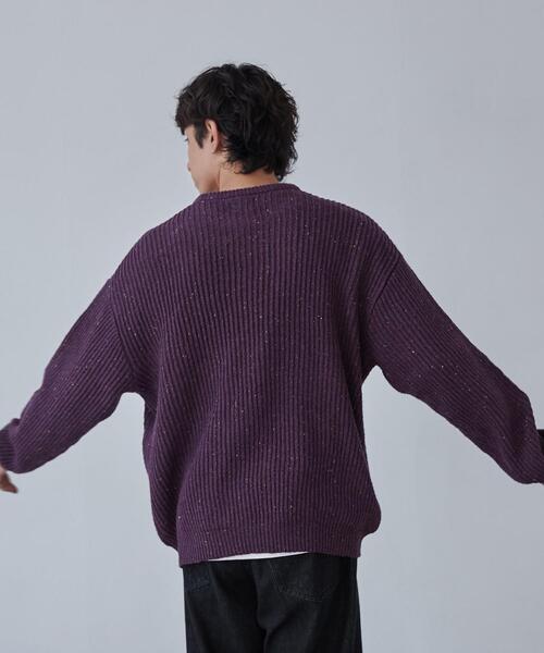 coen（コーエン）の「ルーズシルエットカラーネップニットプルオーバー（ニット/セーター・メンズ・ブラック/パープル/グレー・XL/M/S/L）」の18枚目の写真