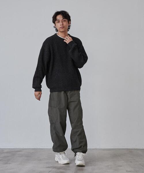 coen（コーエン）の「ルーズシルエットカラーネップニットプルオーバー（ニット/セーター・メンズ・ブラック/パープル/グレー・XL/M/S/L）」の19枚目の写真