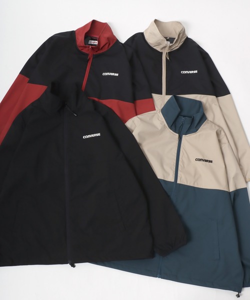 CONVERSE(コンバース)の「CONVERSE/コンバース 撥水 防風 配色切替 スタンドブルゾン(ナイロンジャケット・レディース・オレンジ/ブラック/ベージュ/ブルー・L/M)」の6枚目の写真