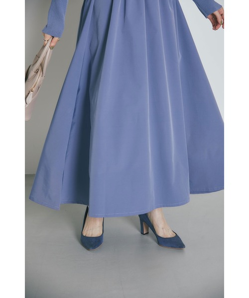 &. NOSTALGIA(アンドドットノスタルジア)の「前後2WAYシャリニットドッキングワンピース(長袖)(ワンピース・レディース・ライトベージュ/ブラック/ネイビー/ホワイト×ブラック/ライトグレー/グレイッシュブルー・M/S)」の8枚目の写真