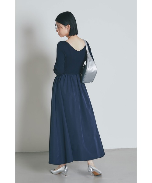 前後2WAYシャリニットドッキングワンピース（長袖）（ワンピース