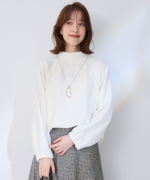 ANY(エニィ)の「リブ起毛モックネックプルオーバー(Tシャツ/カットソー・レディース・アイボリー系/ブラウン系/グレー系・F)」の2枚目の写真