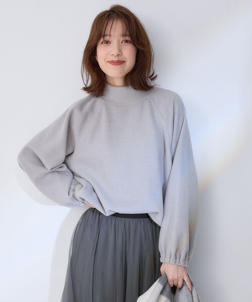 ANY(エニィ)の「リブ起毛モックネックプルオーバー(Tシャツ/カットソー・レディース・アイボリー系/ブラウン系/グレー系・F)」の21枚目の写真