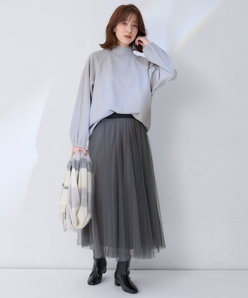 ANY(エニィ)の「リブ起毛モックネックプルオーバー(Tシャツ/カットソー・レディース・アイボリー系/ブラウン系/グレー系・F)」の22枚目の写真