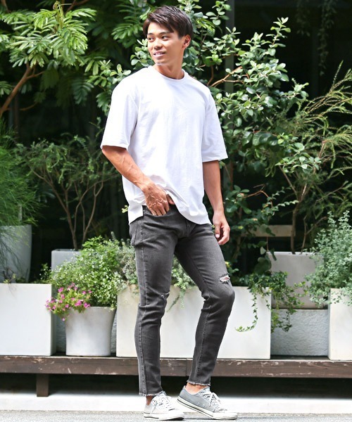 LUXSTYLE（ラグスタイル）の「スーパーストレッチダメージスキニーデニムパンツ（デニムパンツ・メンズ・グレー系その他/ブルー系その他/インディゴブルー/グレー/ブルー系その他2・L/XL/M）」の8枚目の写真