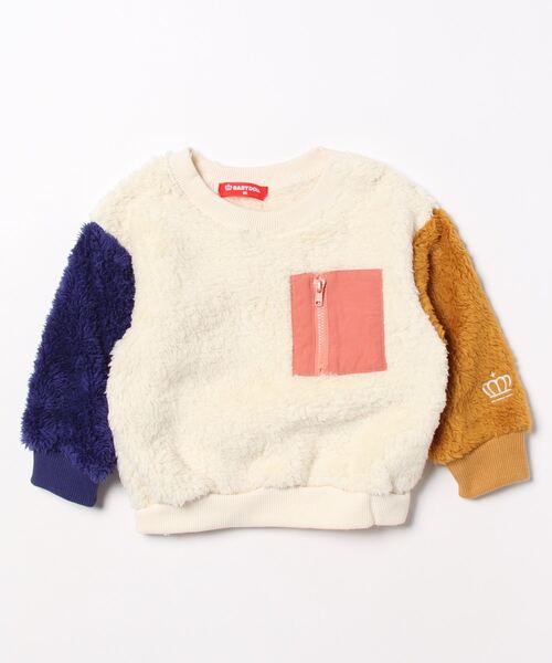 BABYDOLL（ベビードール）の「通販限定 ふんわりボア ポケ付き トレーナー 8668K（スウェット・キッズ・サンドベージュ/ベージュ/オフホワイト/ブラック・120cm/130cm/100cm/110cm/140cm/80ｃｍ/150cm/90cm）」の17枚目の写真