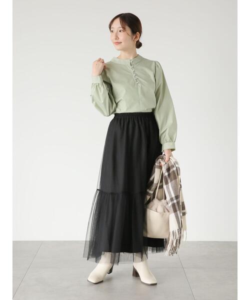 Te chichi TERRASSE（テチチテラス）の「ティアードチュールスカート（スカート・レディース・チャコールグレー/ブラック/オフホワイト/ベージュ・F）」の7枚目の写真
